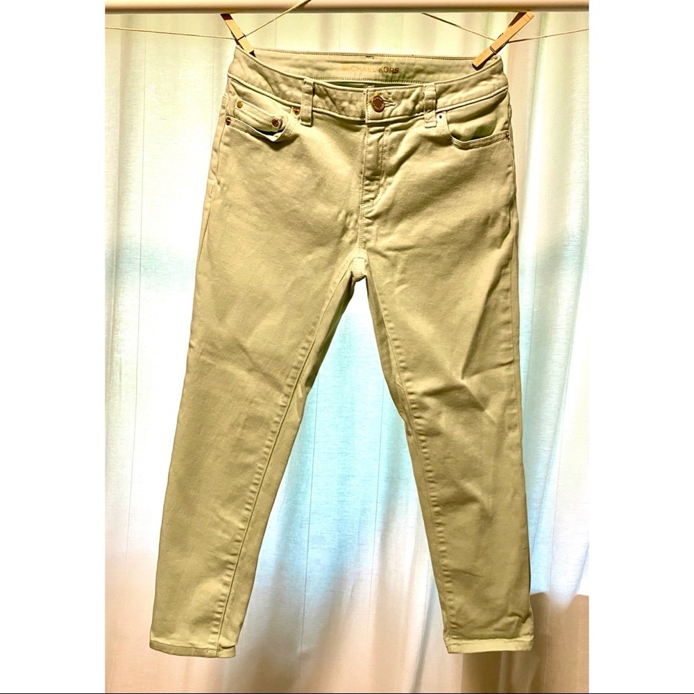 Michael Kors Izzy Cropped Skinny Jeans Aqua Sz 2